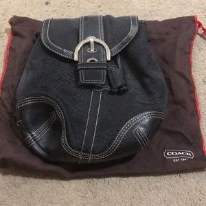 Coach black signature backpack